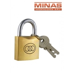 CANDADO DE HIERRO DORADO DE 32 mm ,EN CAJA.