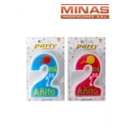 VELAS MI 2 AITO, ROSA Y CELESTE.