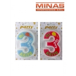 VELAS MI 3 AITO, ROSA Y CELESTE.