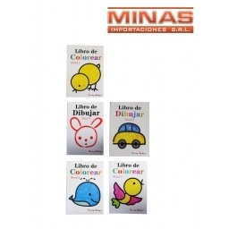 LIBRO PARA PINTAR 5 DISEOS $ 65 CU 10 PCS 19X26CM 30PAG.