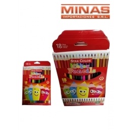 LAPICES DE COLORES 18 PCS EN CAJA $ 89,90 CU