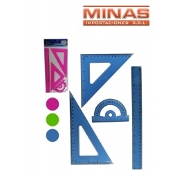 JUEGO DE GEOMETRIA 30 CM X 4 PCS.