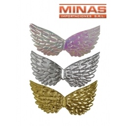 ALAS 3 COLORES DORADO PLATEADO Y BLANCO