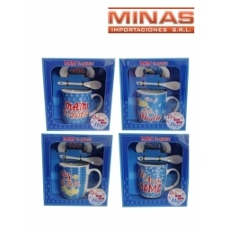 TAZA PARA MAM CUCHARA Y PLATO 4 MODELOS