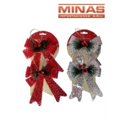 MOA PARA NAVIDAD  2 PCS 3 COLORES 18 X 13 CM