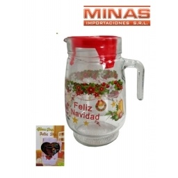 JARRA NAVIDEA DE VIDRIO C TAPA, EN CAJA.