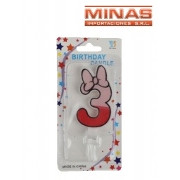 VELA NUMERO 3 PARA NENA.