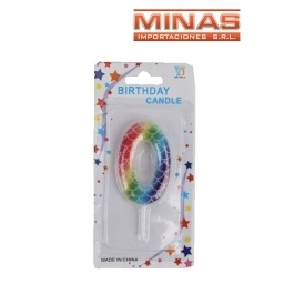 VELA NUMERO 0 MULTICOLOR.
