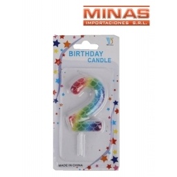 VELA NUMERO 2 MULTICOLOR.
