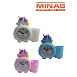 RELOJ DESPERTADOR UNICORNIO 3 COLORES