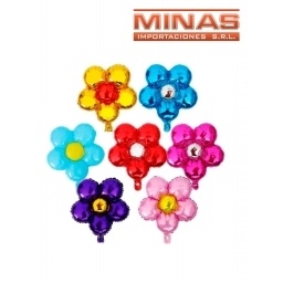 GLOBO EN FORMA DE FLOR VARIOS COLORES EN BOLSA