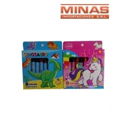 CRAYOLAS 8 COLORES 2 DISEOS