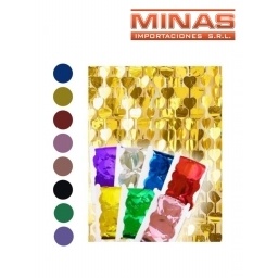 CORTINA DE FIESTA 1 M X 2 M,CORAZON,VARIOS COLORES.