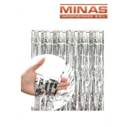 CORTINA PARA FIESTA 1 M X 2 M, PLATEADA.