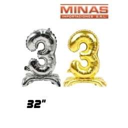 GLOBO CON BASE N 3, 32 PULGADAS.