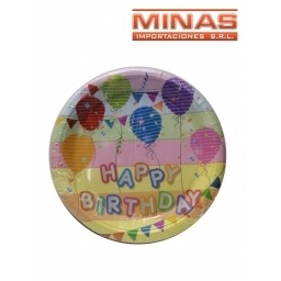 PLATOS PARA CUMPLEAOS 10 PCS 18 CM