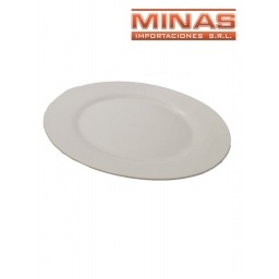 PLATO DE LOZA LLANO  X 10, BLANCO.
