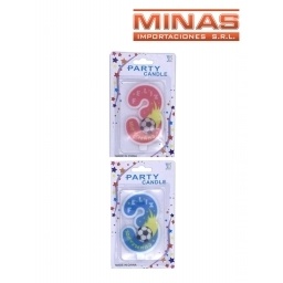 VELAS EN FORMA DE NMEROS TRES