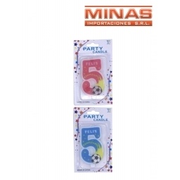 VELAS EN FORMA DE NMEROS CINCO