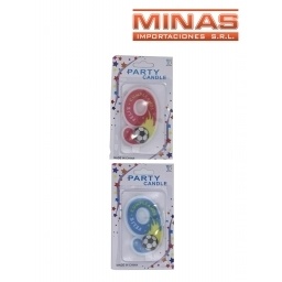 VELAS EN FORMA DE NMEROS NUEVE