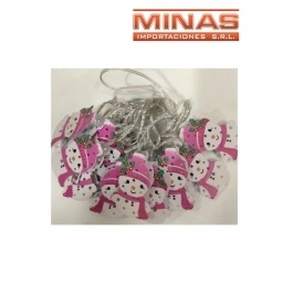 GUIRNALDA DE 10 LUCES LED, MUECOS DE NIEVE.