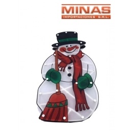 LUMINOSO LED MUECO DE NIEVE  X 45 CM ,DOBLE. 220 V.