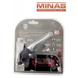 GRAPADORA DE 4 mm A 14 mm + GRAPAS,CROMADA.