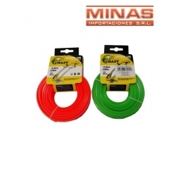 TANZA CUADRADA PARA CORTADORA  DE CESPED 3 MM X 15 M.