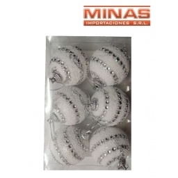 ADORNO DE NAV. BLANCO 5 CM X 6 PCS, $14 CU.