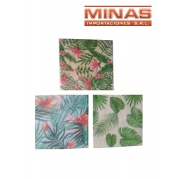 SERVILLETAS DE HOJAS DE 33 CM.X 33 CM. X 20 UNIDADES,4 DISEOS