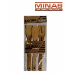 CUBIERTOS DE BAMBU X 3 PCS.
