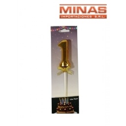 CAKE TOPPER N 1, DORADO.