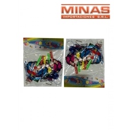 CHIFLE PARA COTILLON 5 PCS 4 COLORES