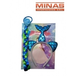 TIARA SIRENA CON PELO 3 COLORES