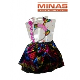 DISFRAZ DE SIRENITA CON TIARA Y TRENZA.