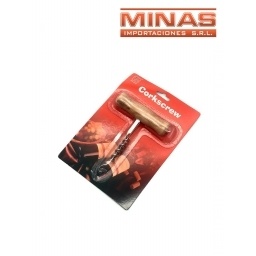 SACACORCHOS MANGO DE MADERA X 10 CM.