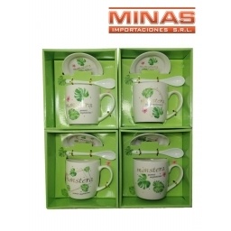 TAZA CON CUCHARA 4 MODELOS
