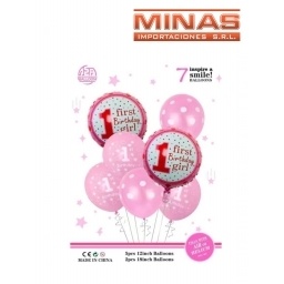 GLOBOS 7PCS ROSADOS