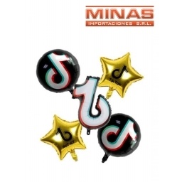 GLOBOS DE TIK TOK 5 PCS