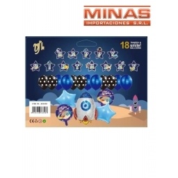 GLOBO DE ASTRONAUTA 18 PCS