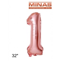 GLOBO N 1, DE 32 EN BOLSA,ROSA GOLD.