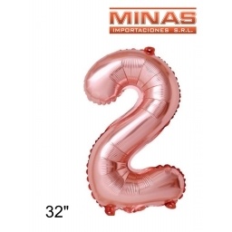 GLOBO N 2, DE 32 EN BOLSA,ROSA GOLD.