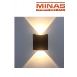 FOCO LED P. PARED X 2 WATTS,2 LED,NEGRO.