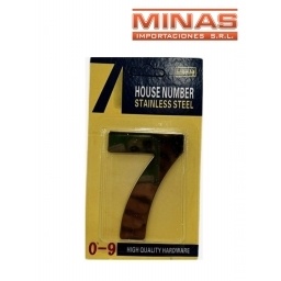NUMERO 7 PARA PUERTA COLOR DORADO
