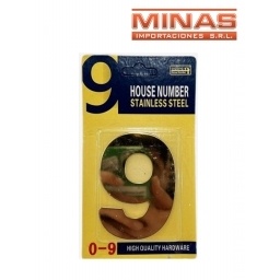 NUMERO 9 PARA PUERTA COLOR DORADO