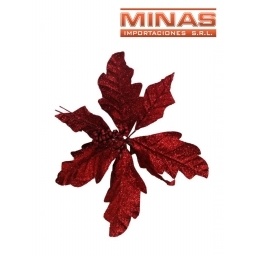 FLOR NAVIDEA X 20 CM, ROJO.