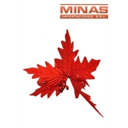 FLOR NAVIDEA  X 21 CM, ROJO.