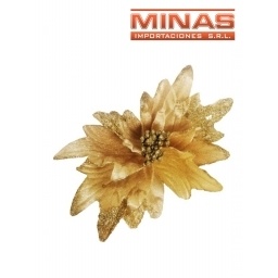 FLOR NAVIDEA X 22 CM, DORADO.
