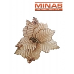 FLOR NAVIDEA X 24 CM, CHAMPAGNE.