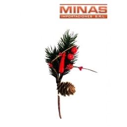 RAMA NAVIDEA  X 38 CM, BAYAS Y PIA.